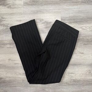 LOFT‎ Marisa Trousers Black Pinstripe Career Business Casual Pants Women's